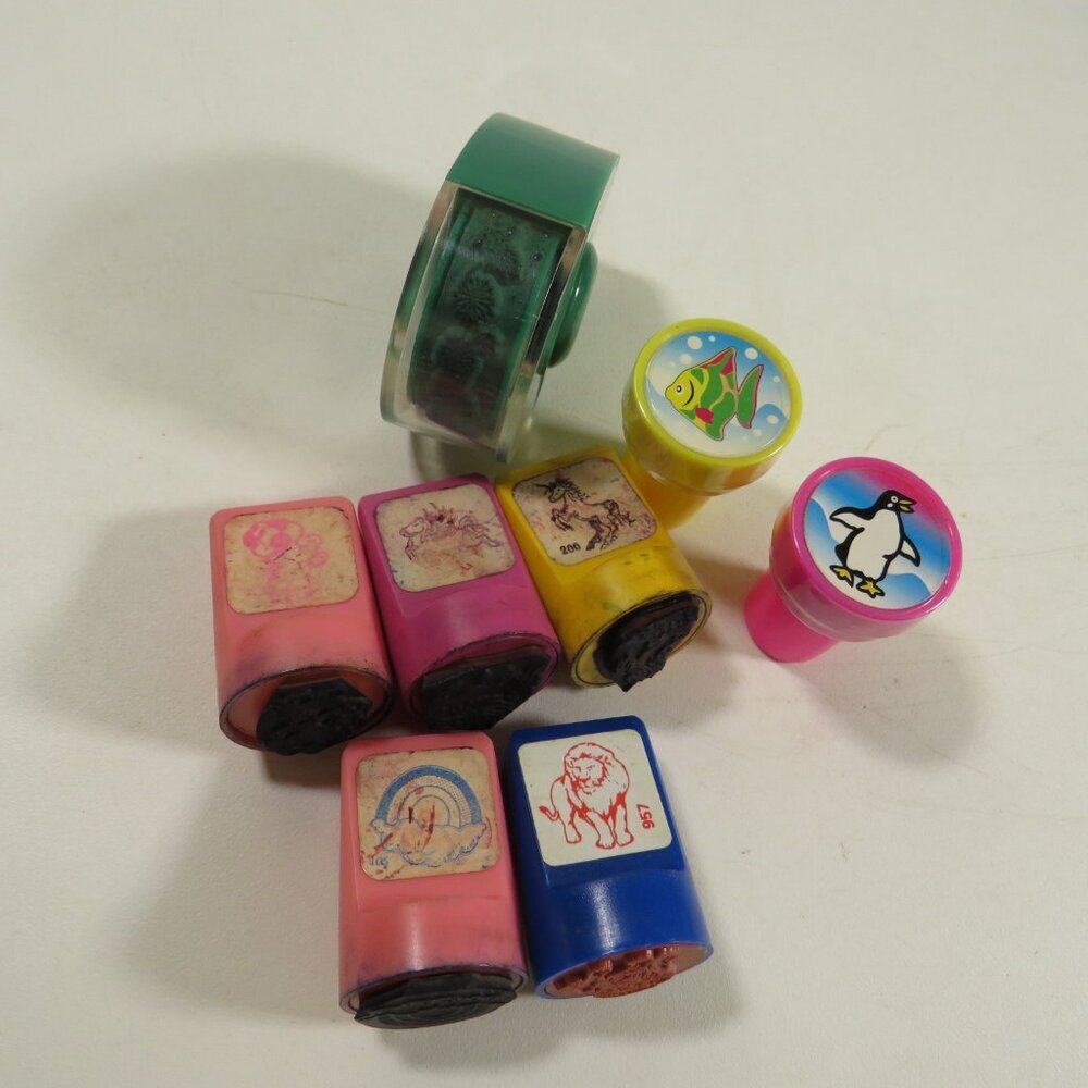 80s Stamps ( Lion, Rainbow, Unicorn, Pegasus, Bear with balloons, Daisy Wheel..)